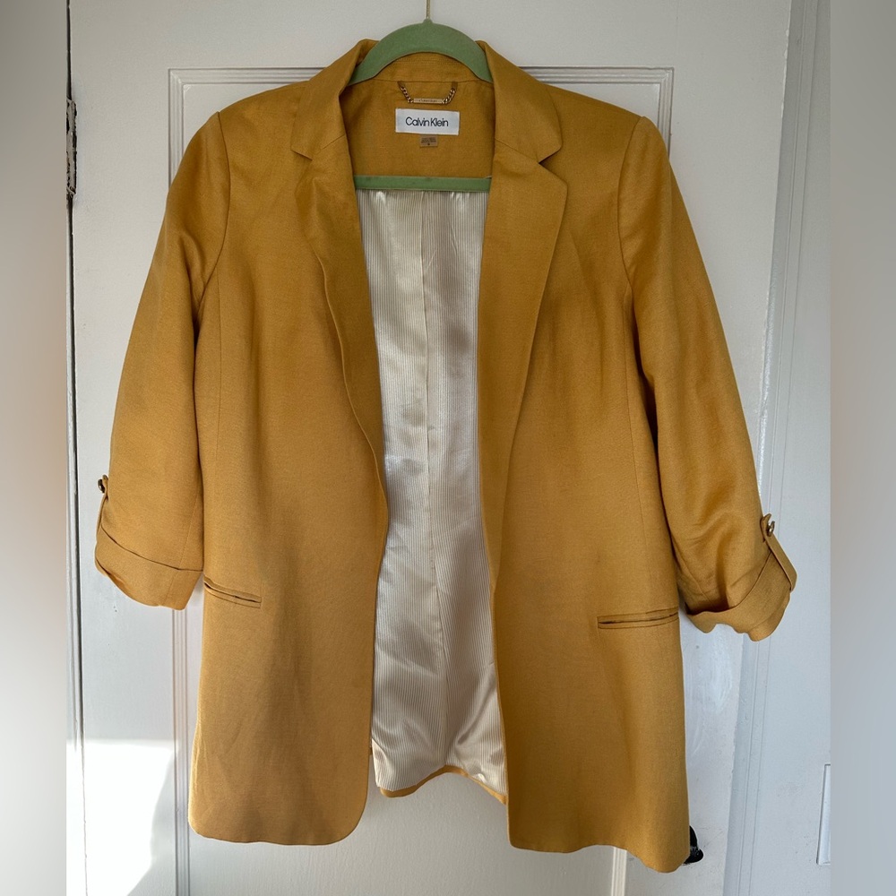 Calvin Klein Mustard Yellow Blazer Size 12
